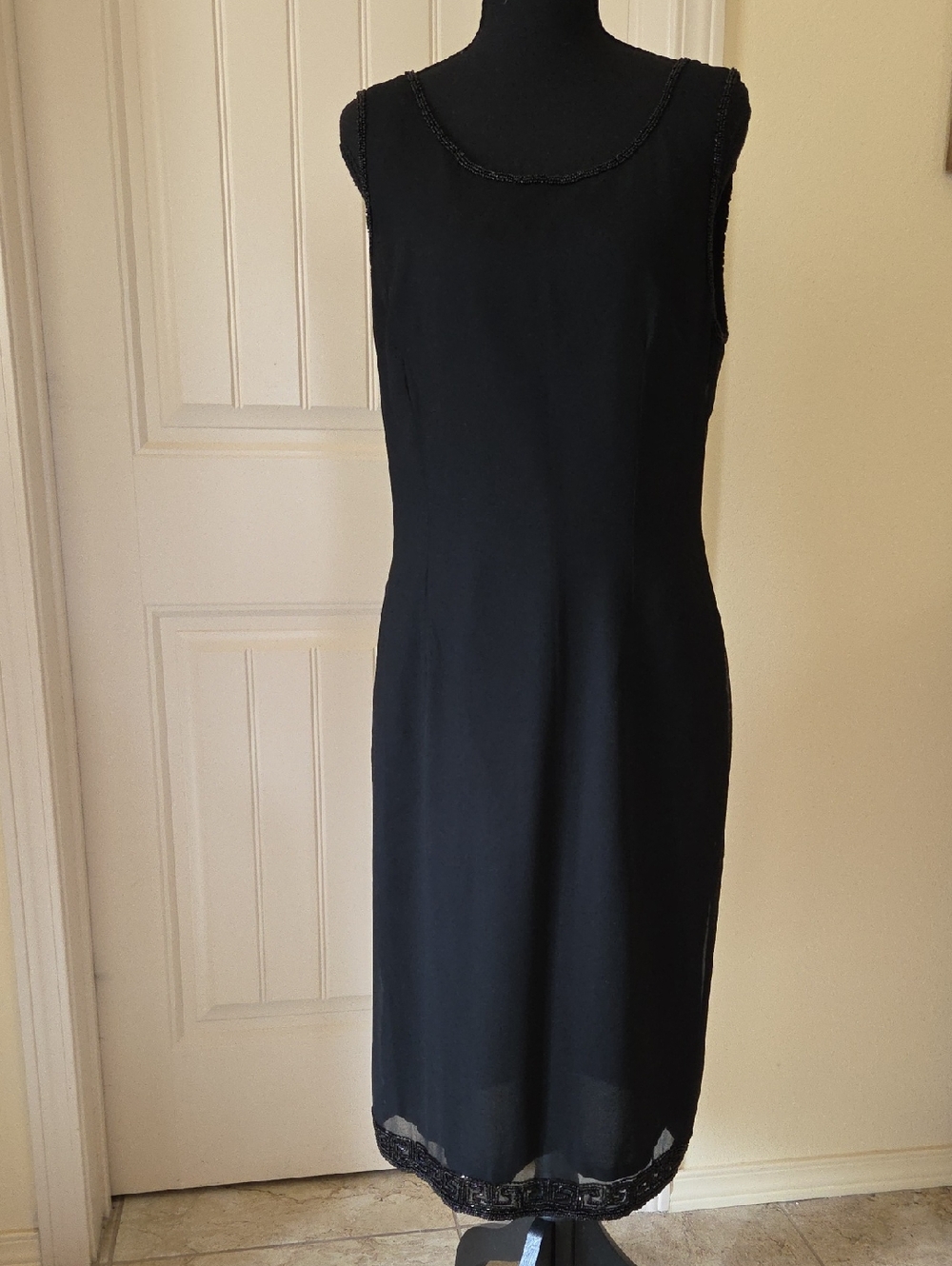 Vintage Scala Formal Black Dress With Beaded Jacket Size L